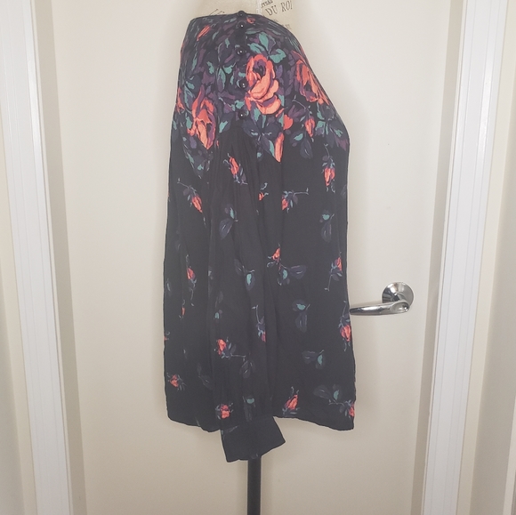 Anthropologie Black Floral Top - Picture 5 of 12
